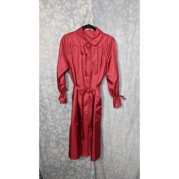 Vintage 60's Forcaster of Boston Red Lightweight Trench Free size - Picture 1 of 4